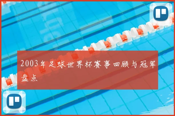 2003年足球世界杯赛事回顾与冠军盘点